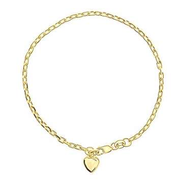 Miore Armband Damen Ankerkette mit Anhänger Herz Gelbgold 14 Karat / 585 Gold, Länge 19 cm Schmuck - 2