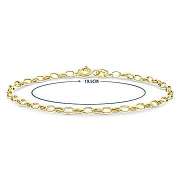 Miore Armband Damen Panzerkette Weit Gelbgold 14 Karat / 585 Gold, Länge 19.5 cm Schmuck - 4