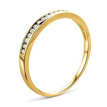 Miore Diamant Ring für Damen Ewigkeitsring aus 18 Karat/ 750 Gelbgold mit Diamanten Brillanten 0.10 Ct, Schmuck (52 (16.6)) - 3