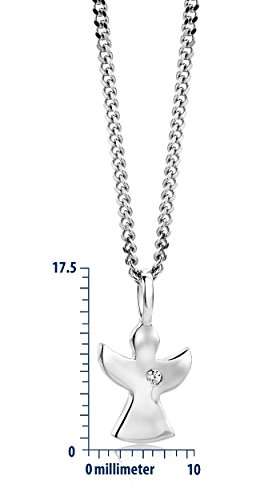 Miore Kette Damen Zarte Halskette mit Anhänger Schutzengel und Zirkonia Stein Kette aus 925 Sterling Silber, Halsschmuck 45 cm lang - 2