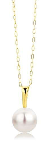 Miore Kette - Halskette Damen Kette Gelbgold 9 Karat / 375 Gold Süßwasserperle 45 cm - 6