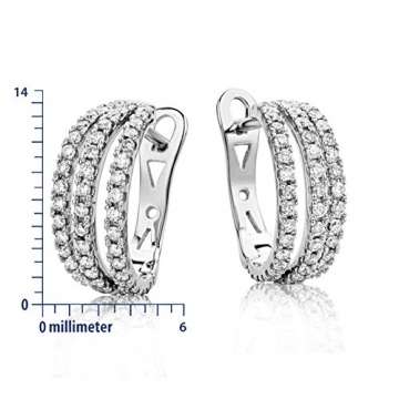 Miore Ohrringe Damen 0.6 Ct Diamant Creolen aus Weißgold 18 Karat / 750 Gold, Ohrschmuck mit Diamanten Brillianten - 4