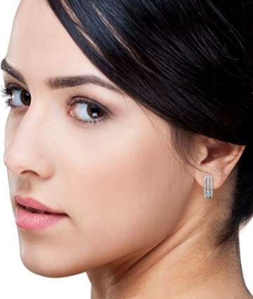 Miore Ohrringe Damen 0.6 Ct Diamant Creolen aus Weißgold 18 Karat / 750 Gold, Ohrschmuck mit Diamanten Brillianten - 5