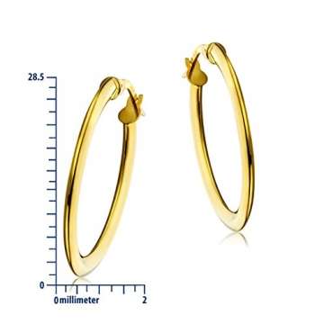 Miore Ohrringe Damen klassische Creolen aus Gelbgold 18 Karat/ 750 Gold, ovale Ohrschmuck 19.5 X 28.5 mm - 2