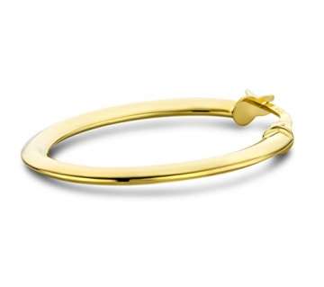 Miore Ohrringe Damen klassische Creolen aus Gelbgold 18 Karat/ 750 Gold, ovale Ohrschmuck 19.5 X 28.5 mm - 3