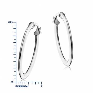 Miore Ohrringe Damen klassische Creolen aus Weißgold 18 Karat/ 750 Gold, ovale Ohrschmuck 19.5 X 28.5 mm - 3