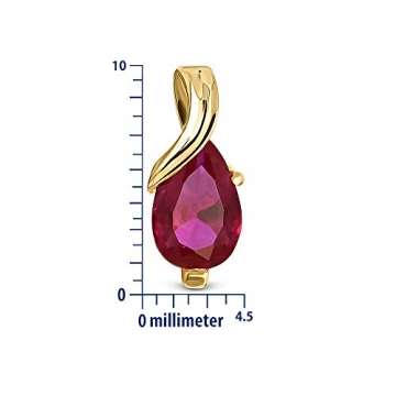 Miore Ohrringe Damen tropfen Ohrhänger mit Edelstein/Geburtsstein Rubin in rot aus Gelbgold 9 Karat / 375 Gold, Ohrschmuck - 4
