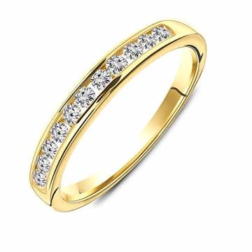 Miore Ring Damen 0.33 Ct Diamant Ewigkeitsring aus Gelbgold 14 Karat / 585 Gold, Schmuck mit Diamanten Brillanten - 2