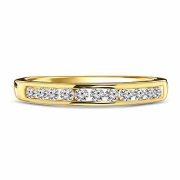 Miore Ring Damen 0.33 Ct Diamant Ewigkeitsring aus Gelbgold 14 Karat / 585 Gold, Schmuck mit Diamanten Brillanten - 3