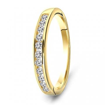 Miore Ring Damen 0.33 Ct Diamant Ewigkeitsring aus Gelbgold 14 Karat / 585 Gold, Schmuck mit Diamanten Brillanten - 1
