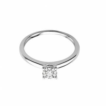 Miore Ring Damen Diamant Verlobungsring Weißgold 9 Karat / 375 Gold Diamanten Brillanten 0.10 Ct, Schmuck - 3