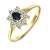 Miore Ring Damen Verlobungsring Gelbgold 14 Karat / 585 Gold mit Edelstein blauer Saphir und rundschliff Zirkonia Steinchen, Schmuck - 2