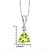 Miore Schmuck Damen 0.02 Ct Diamant Halskette mit Anhänger Edelstein Peridot und Solitär Brillant elegante Kette aus Weißgold 9 Karat / 375 Gold - 2