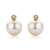 Miore Schmuck Damen 0.02 Ct Diamant Ohrstecker mit weiße Süßwasserperlen und Diamanten Brillanten Ohrringe aus Gelbgold 18 Karat / 750 Gold - 2