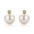 Miore Schmuck Damen 0.02 Ct Diamant Ohrstecker mit weiße Süßwasserperlen und Diamanten Brillanten Ohrringe aus Gelbgold 18 Karat / 750 Gold - 2