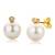 Miore Schmuck Damen 0.02 Ct Diamant Ohrstecker mit weiße Süßwasserperlen und Diamanten Brillanten Ohrringe aus Gelbgold 18 Karat / 750 Gold - 1