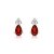 Miore Schmuck Damen 0.04 Ct Diamant Ohrringe mit Edelstein/Geburtsstein roter Rubin und Diamanten Brillanten Ohrstecker aus Weißgold 9 Karat / 375 Gold - 3