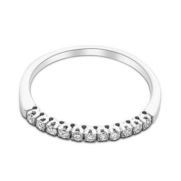 Miore Schmuck Damen 0.15 Ct Diamant Ewigkeitsring mit Diamanten Brillanten Ring aus Weißgold 18 Karat / 750 Gold - 2