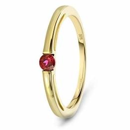 Miore Schmuck Damen Verlobungsring mit Edelstein/Geburtsstein Rubin in rot Ring aus Gelbgold 9 Karat/ 375 Gold - 1