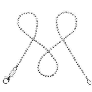 modabilé Kugelkette Damen Halskette 925er Sterling Silber (45cm I 1,5mm breit) I Silberkette Damen 925 ohne Anhänger I Zarte Silberne Kette für Frauen mit Geschenk-Etui I Produziert in Deutschland - 1