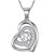 Morella® Damen Halskette Herz Buchstabe S 925 Silber rhodiniert mit Zirkoniasteinen weiß 46 cm - 1