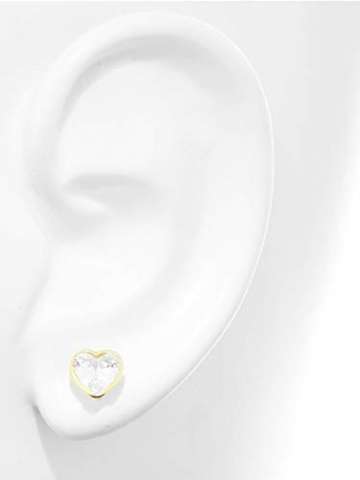 MyGold Herz Ohrringe Ohrstecker Stecker Gelbgold 750 Gold (18 Karat) Mit Zirkonia Herzform 8mm x 8mm Goldohrringe Herzohrringe Constance O-00451-G501-CZC-whi - 5