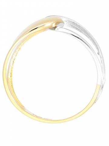 MyGold Ring Goldring Gelbgold Weißgold 585 Gold (14 Karat) Bicolor Ohne Stein Matt Glanz Schlicht Damenringe Goldringe Gr. 54 Illos R-07930-G463-W54 - 3