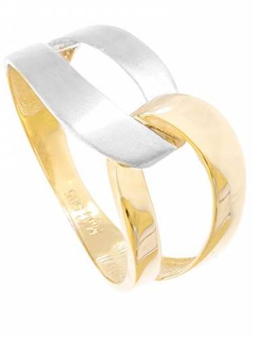 MyGold Ring Goldring Gelbgold Weißgold 585 Gold (14 Karat) Bicolor Ohne Stein Matt Glanz Schlicht Damenringe Goldringe Gr. 54 Illos R-07930-G463-W54 - 4