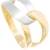 MyGold Ring Goldring Gelbgold Weißgold 585 Gold (14 Karat) Bicolor Ohne Stein Matt Glanz Schlicht Damenringe Goldringe Gr. 54 Illos R-07930-G463-W54 - 1