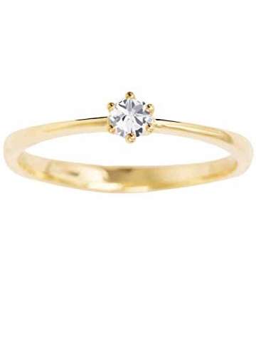 MyGold Verlobungsring Gelbgold (14 Karat) Gold 585 Mit Zirkonia Solitär Gr. 46 Heiratsantrag Damenring Goldring R-07010-G401-CZC-W46 - 4