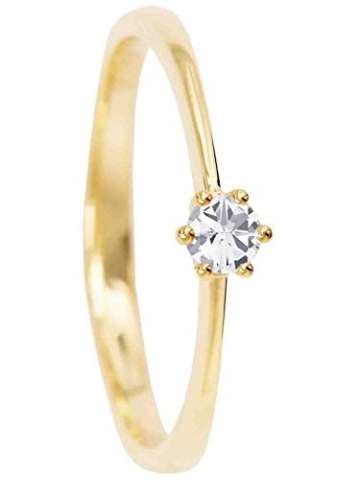 MyGold Verlobungsring Gelbgold (14 Karat) Gold 585 Mit Zirkonia Solitär Gr. 46 Heiratsantrag Damenring Goldring R-07010-G401-CZC-W46 - 6