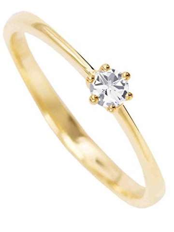 MyGold Verlobungsring Gelbgold (14 Karat) Gold 585 Mit Zirkonia Solitär Gr. 46 Heiratsantrag Damenring Goldring R-07010-G401-CZC-W46 - 8