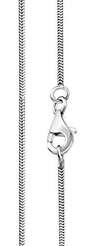 Nenalina Silberkette Schlangenkette 1,2 mm aus 925er Sterling Silber, ideal für Schmuck Anhänger, Länge 42 cm, 802004-042 - 4