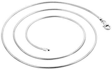 Nenalina Silberkette Schlangenkette 1,2 mm aus 925er Sterling Silber, ideal für Schmuck Anhänger, Länge 42 cm, 802004-042 - 1