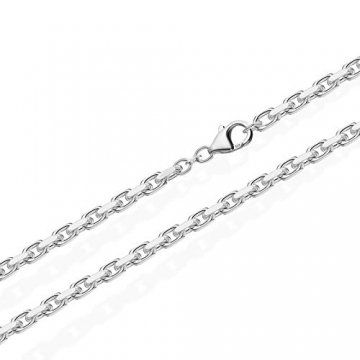 NKlaus 60cm Massive Ankerkette Collier 925 Silberkette Diamantiert 3,00mm 21g 3686 - 1