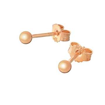 NKlaus Paar 2,5mm Kugel Ohrstecker 585 14 Karat Rotgold Rosegold Damen Ohrringen 9066 - 2