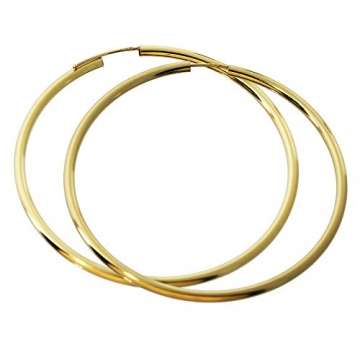 NKlaus Paar 333 Gold gelbgold Creolen Ohrringen Ohrschmuck rund Goldohrringe 60mm 9019 - 3