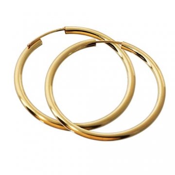 NKlaus Paar 585 Gold gelbgold Creolen Ohrringen Ohrschmuck 2,5mm rund Goldohrringe 40mm 9033 - 3