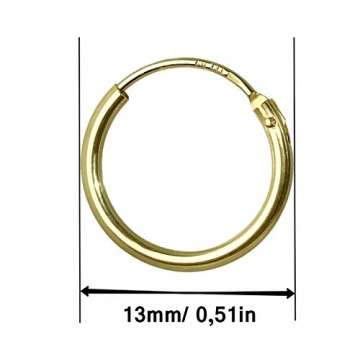 NKlaus PAAR HERREN Creolen ECHT GOLD 333er Ohrring Ohrschmuck Ohrhänger 13 mm 3752 - 3