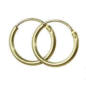 NKlaus PAAR HERREN Creolen ECHT GOLD 333er Ohrring Ohrschmuck Ohrhänger 13 mm 3752 - 1