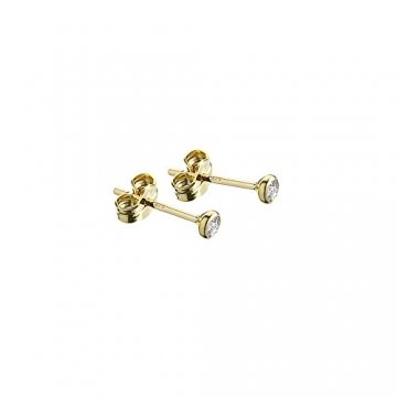 NKlaus PAAR Ohrstecker Gold 333er 3,00mm Cubic Zirkonia DAMEN HERREN KINDER 1988 - 1