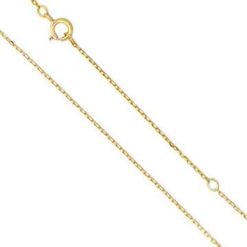 Orovi Damen Halskette mit Diamant herzkette GelbGold Kette 9 Karat (375) Brillanten 0.10crt, Goldkette mit 15 Diamanten - 6