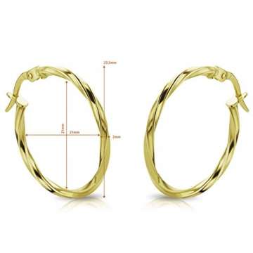Orovi Damen Ohrringe Gelbgold Creolen 18 Karat (750) Gold - 2