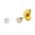 Orovi Damen Ohrringe mit Diamanten Gelbgold Solitär Ohrstecker 14 Karat (585) Gold und Diamant Brillanten 0.12 Ct Ohrring Handgemacht in Italien - 2