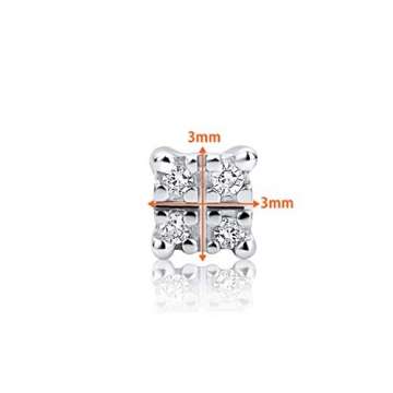 Orovi Damen Ohrringe mit Diamanten Weißgold Ohrstecker 14 Karat (585) Gold und Diamanten Brillanten 0.03 Ct - 4