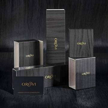 Orovi Damen Ohrringe mit Diamanten Weißgold Solitär Ohrstecker 14 Karat (585) Gold und Diamant Brillanten 0.08 Ct Ohrring Handgemacht in Italien - 2