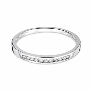 Orovi Damen-Ring Memoire Hochzeitsring Weißgold 9 Karat (375) Brillianten 0.10 carat Verlobungsring Diamantring - 4