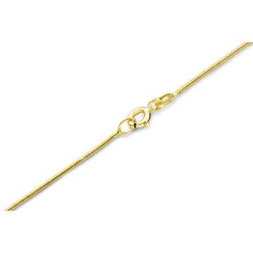 Orovi Damen Schlangenkette Halskette 14 Karat (585) GelbGold Schlange kette Goldkette 0,9mm breit 45cm lange - 4