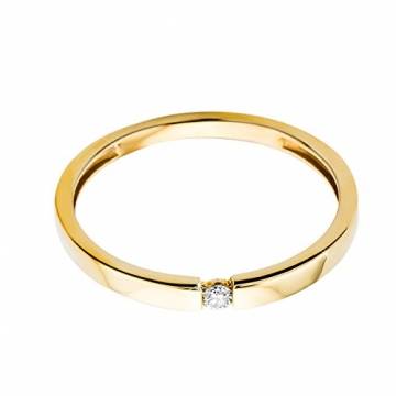 Orovi Damen Verlobungsring Gold Solitärring Diamantring 9 Karat (375) Brillianten 0.03crt GelbGold Ring mit Diamanten - 4