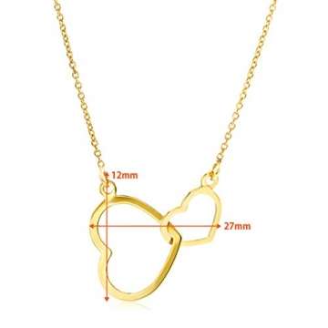 Orovi Kette - Halskette Damen Gelbgold 9 Karat / 375 Gold Kette mit Herz 45 cm Halskette in Italien hergestellt - 3